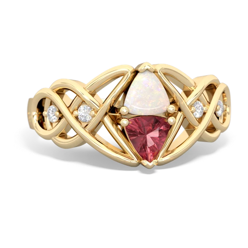 opal-tourmaline celtic knot ring