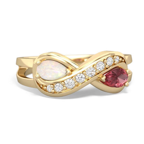 opal-tourmaline diamond infinity ring