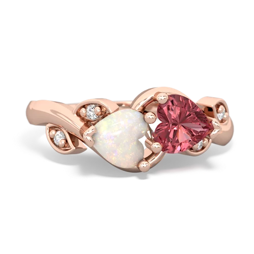 opal-tourmaline floral keepsake ring