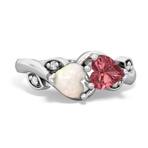 opal-tourmaline floral keepsake ring