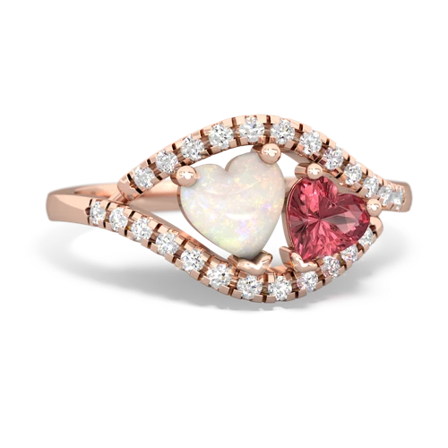 opal-tourmaline mother child ring