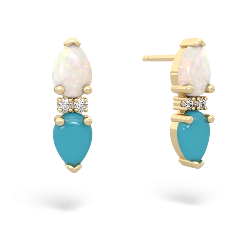 opal-turquoise bowtie earrings
