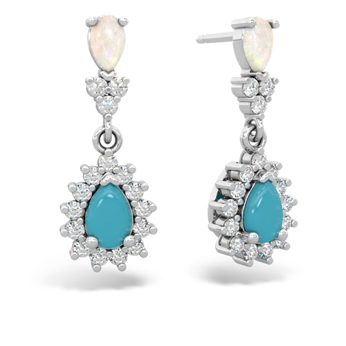 opal-turquoise dangle earrings