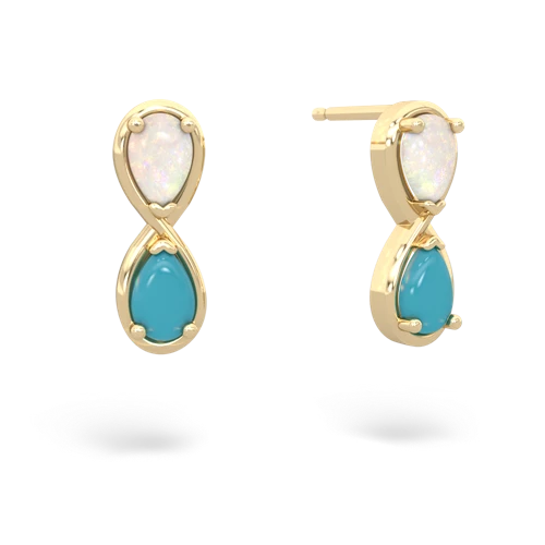 opal-turquoise infinity earrings