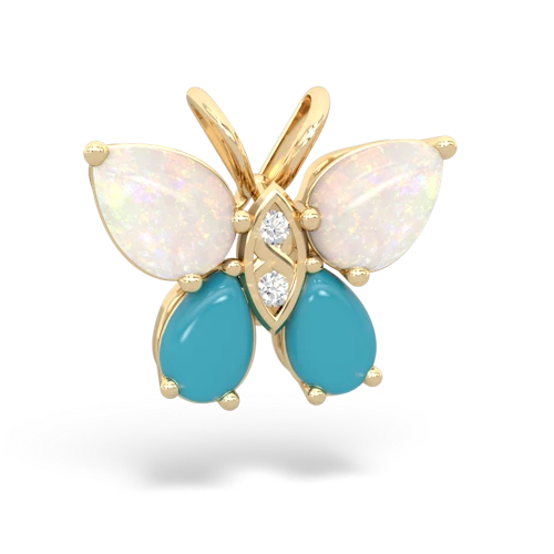 opal-turquoise butterfly pendant