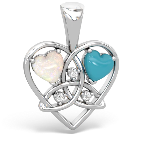 opal-turquoise celtic heart pendant