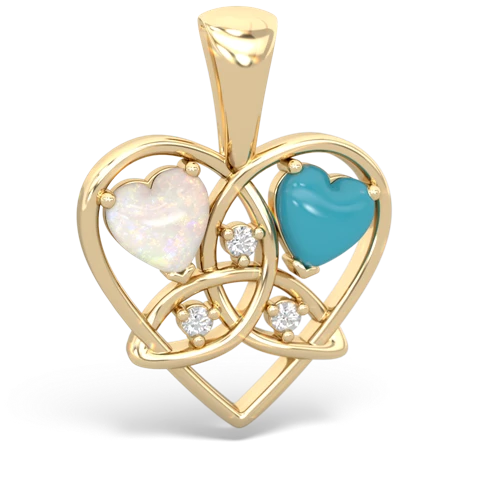 opal-turquoise celtic heart pendant