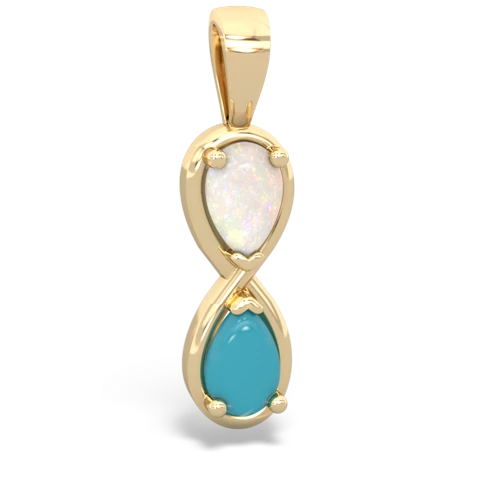 opal-turquoise infinity pendant