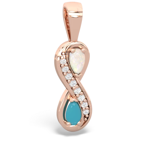 opal-turquoise keepsake infinity pendant