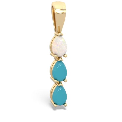 opal-turquoise three stone pendant