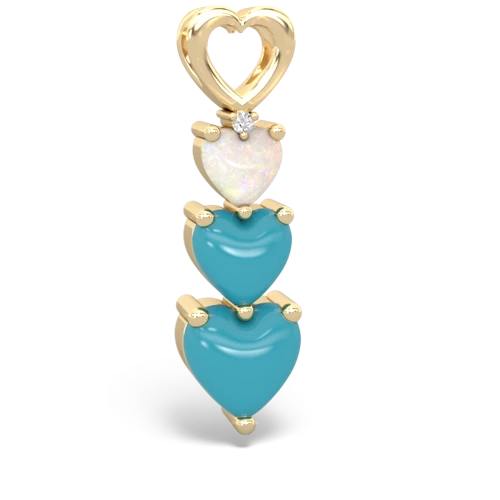 opal-turquoise three stone pendant