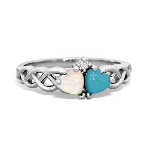 opal-turquoise celtic braid ring