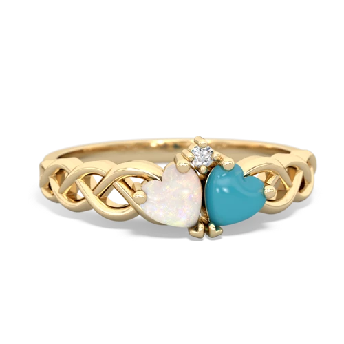 opal-turquoise celtic braid ring