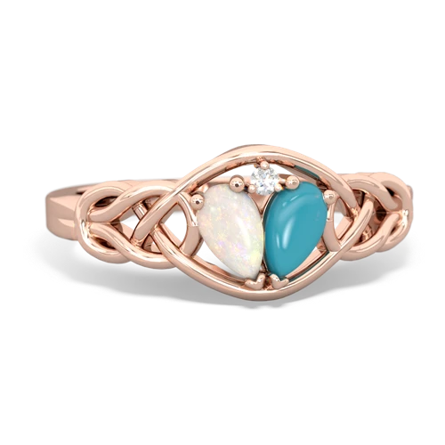 opal-turquoise celtic knot ring