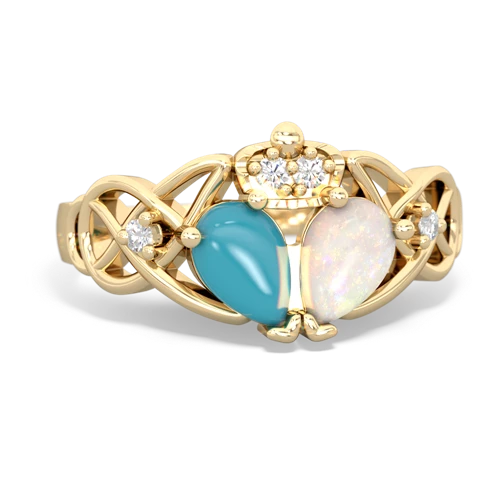 opal-turquoise claddagh ring