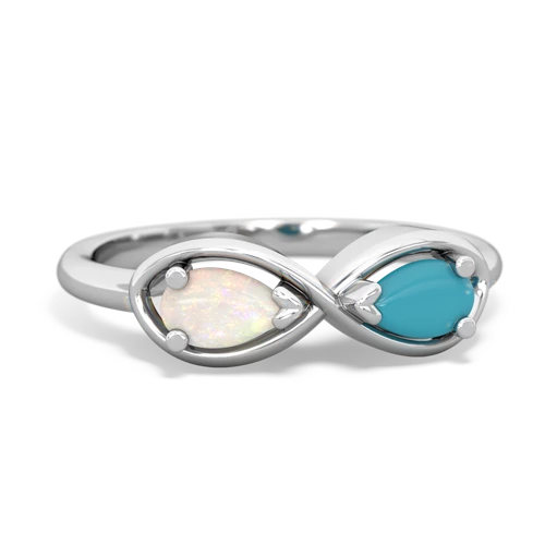 opal-turquoise infinity ring