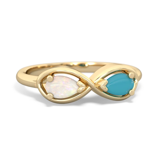 opal-turquoise infinity ring