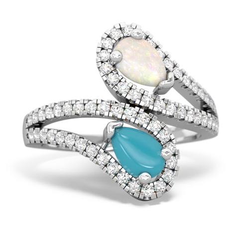 opal-turquoise pave swirls ring
