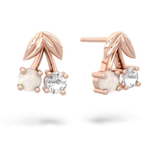 opal-white topaz cherries earrings
