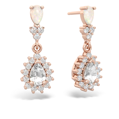 opal-white topaz dangle earrings