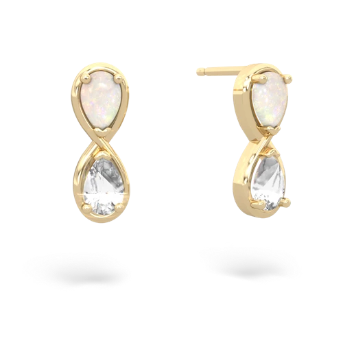 opal-white topaz infinity earrings