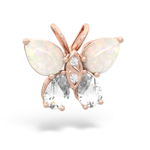 opal-white topaz butterfly pendant