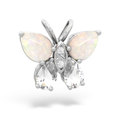 opal-white topaz butterfly pendant