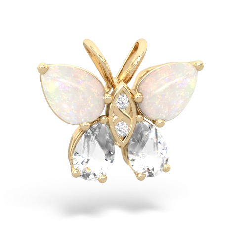 opal-white topaz butterfly pendant