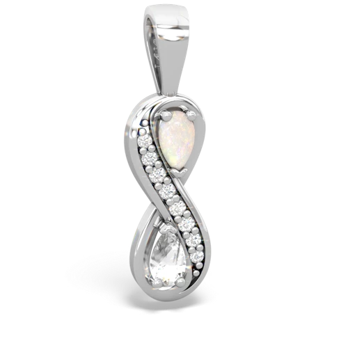 opal-white topaz keepsake infinity pendant