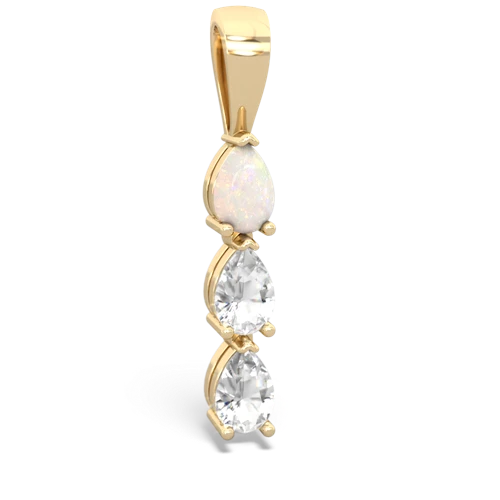 opal-white topaz three stone pendant