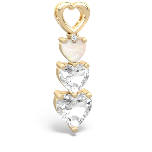 Opal Genuine Opal with Genuine White Topaz and Genuine White Topaz Past Present Future pendant Pendant