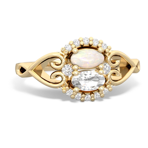 opal-white topaz antique keepsake ring