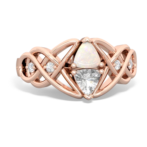 opal-white topaz celtic knot ring