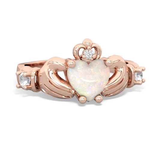 opal-white topaz claddagh ring