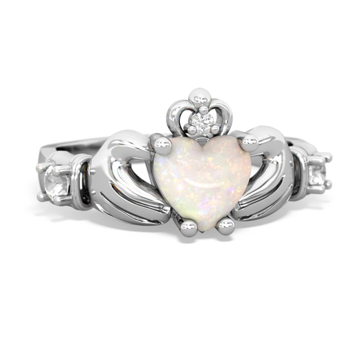 opal-white topaz claddagh ring