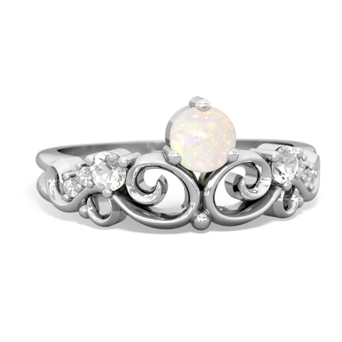 Opal Genuine Opal with Genuine White Topaz and Genuine White Topaz Crown Keepsake ring Ring
