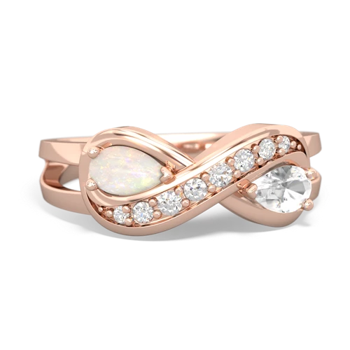 opal-white topaz diamond infinity ring