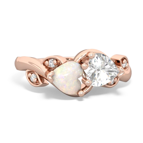 opal-white topaz floral keepsake ring