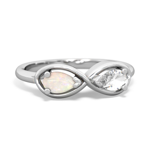 opal-white topaz infinity ring