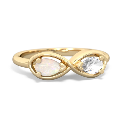 opal-white topaz infinity ring