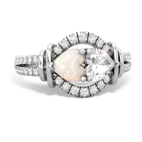 opal-white topaz pave keepsake ring