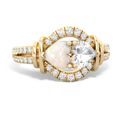 opal-white topaz pave keepsake ring