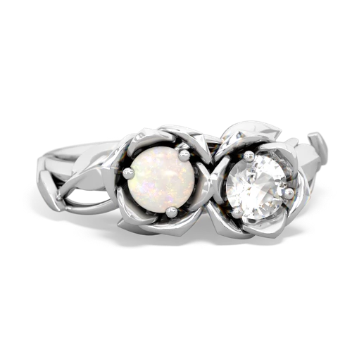 opal-white topaz roses ring