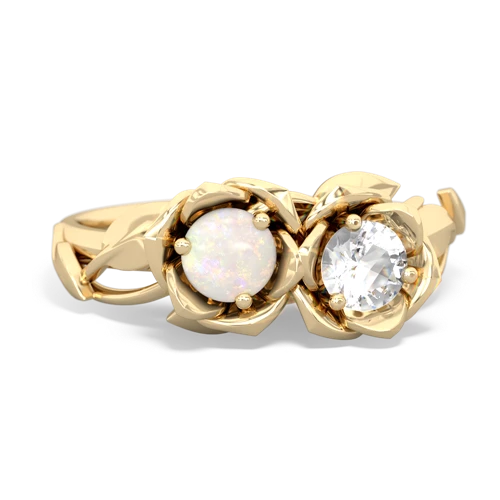 opal-white topaz roses ring