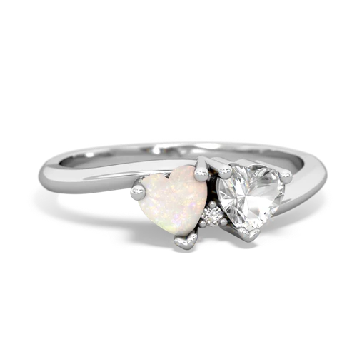 opal-white topaz sweethearts promise ring