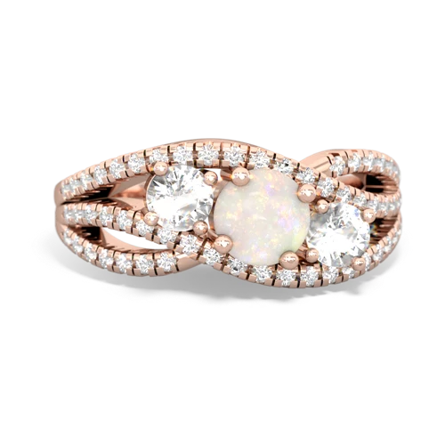 opal-white topaz three stone pave ring