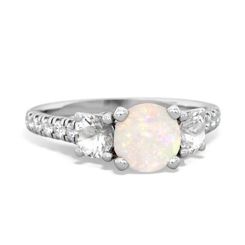 opal-white topaz trellis pave ring
