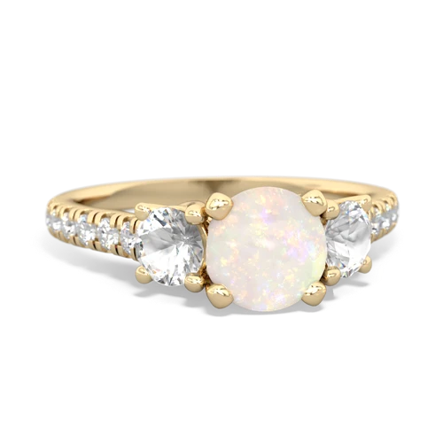 opal-white topaz trellis pave ring