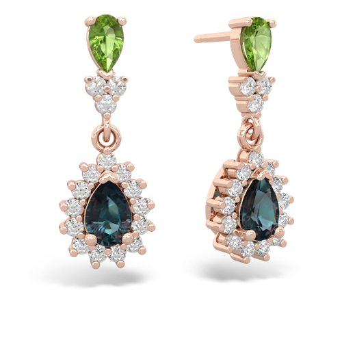 peridot-alexandrite dangle earrings