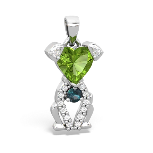 peridot-alexandrite birthstone puppy pendant